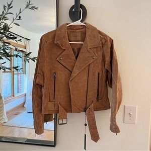 100% leather suede jacket new with tags